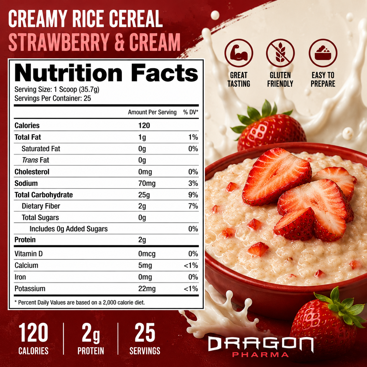 Dragon Pharma Cereal De Arroz Fresas Con Crema