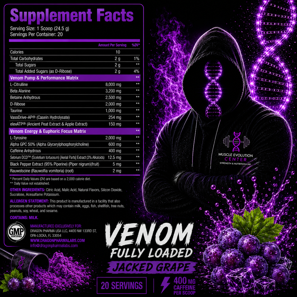 Dragon Pharma Venom Fully Loaded Jacked Grape