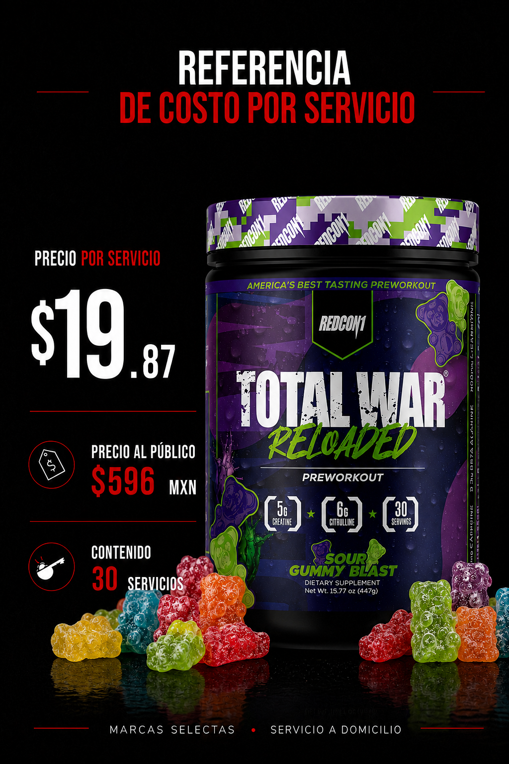 Redcon 1 Total War Reloaded Sour gummy Bear