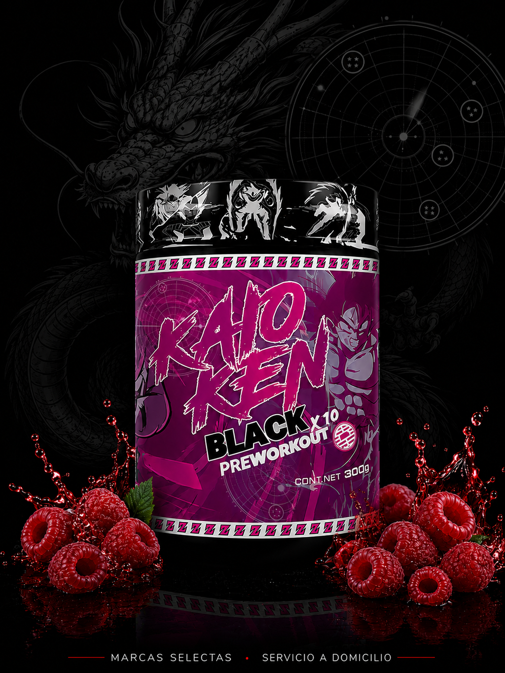 Kaio Ken Black X 10 Frambuesa