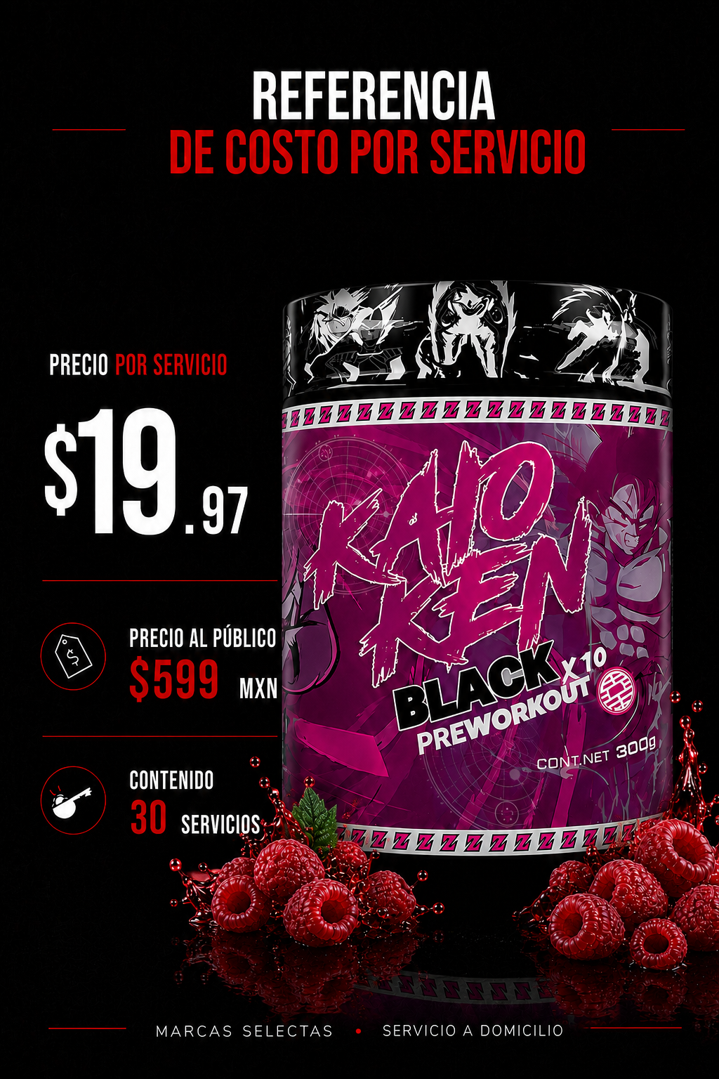 Kaio Ken Black X 10 Frambuesa