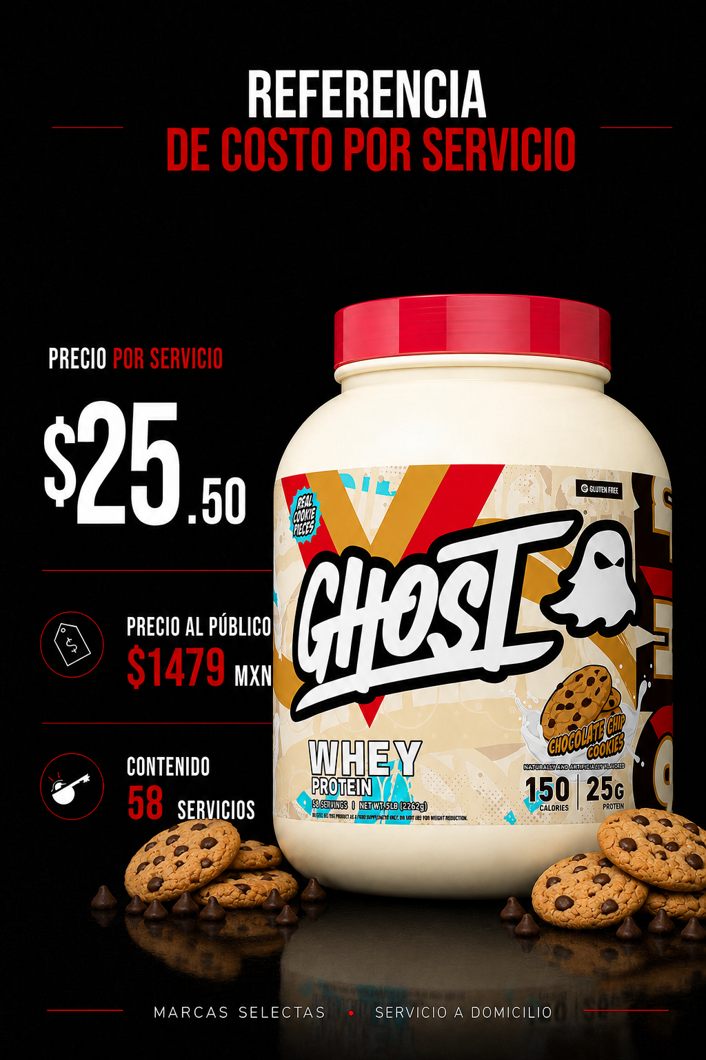 Ghost Whey Protein Chocolate Chip Cookies 5Lb