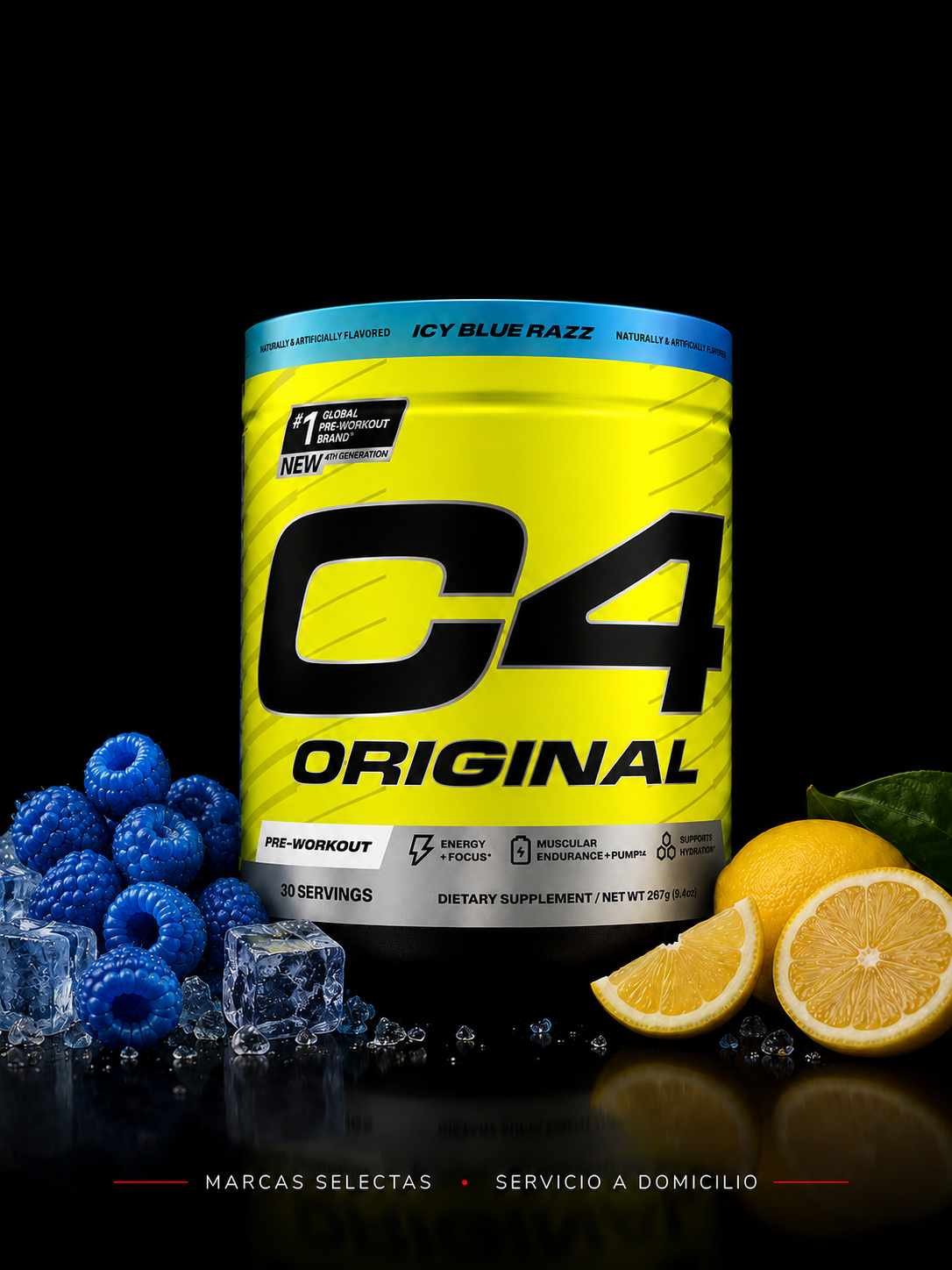 C4 Original Icy Blue Raspberry 30 Servicios