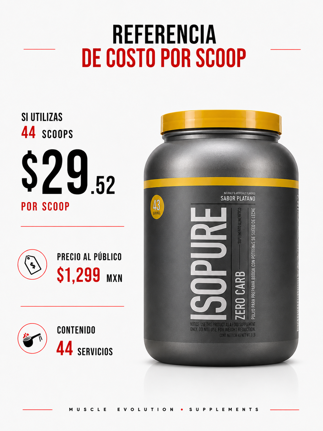 Isopure Zero Carbs Platano 3 Lbs