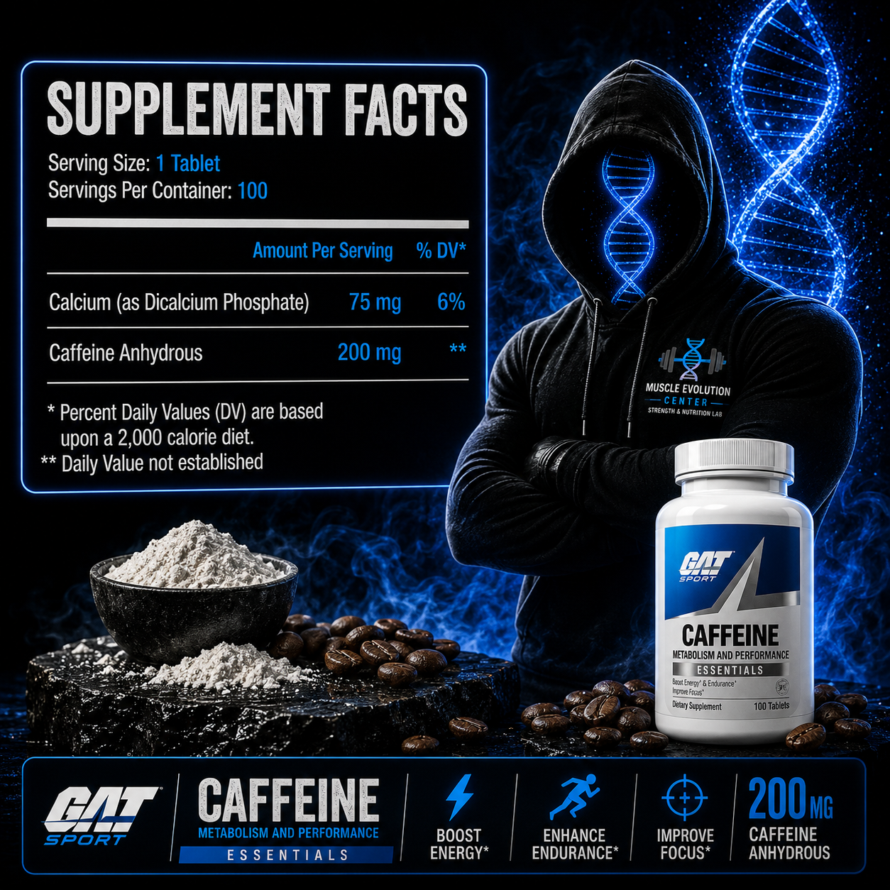 Gat Cafeína 200mg 100 pastillas