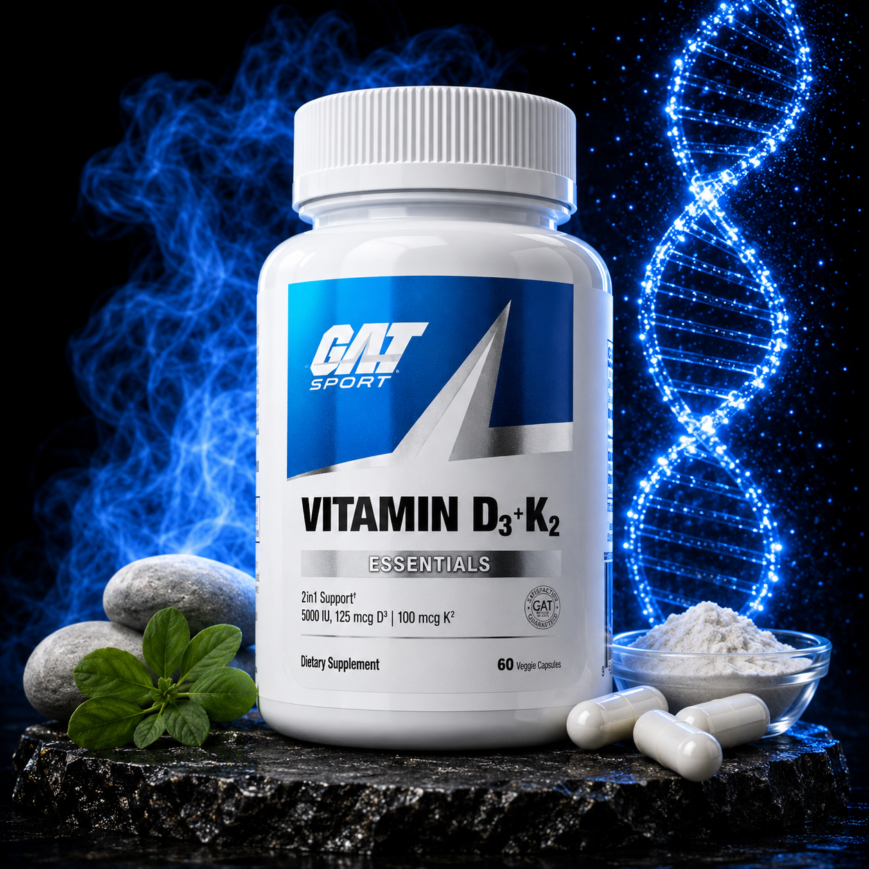 Gat Vitamina D3 + K2 60 Cápsulas