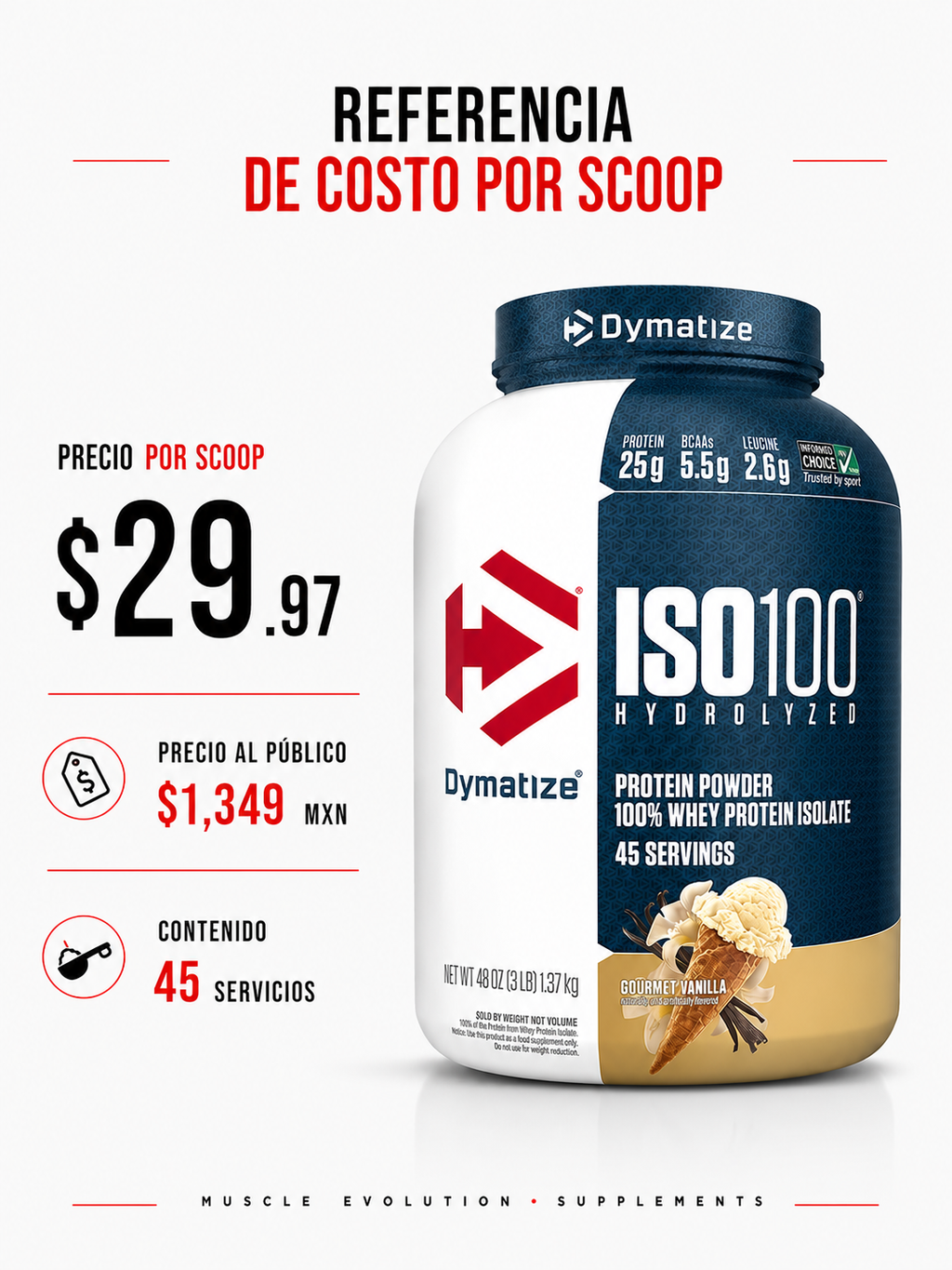 Dymatize Iso 100 Vainilla 3Lb
