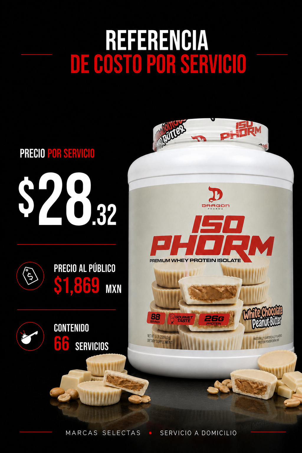 Dragon Pharma Isophorm White Chocolate Peanut Butter 5 Lb