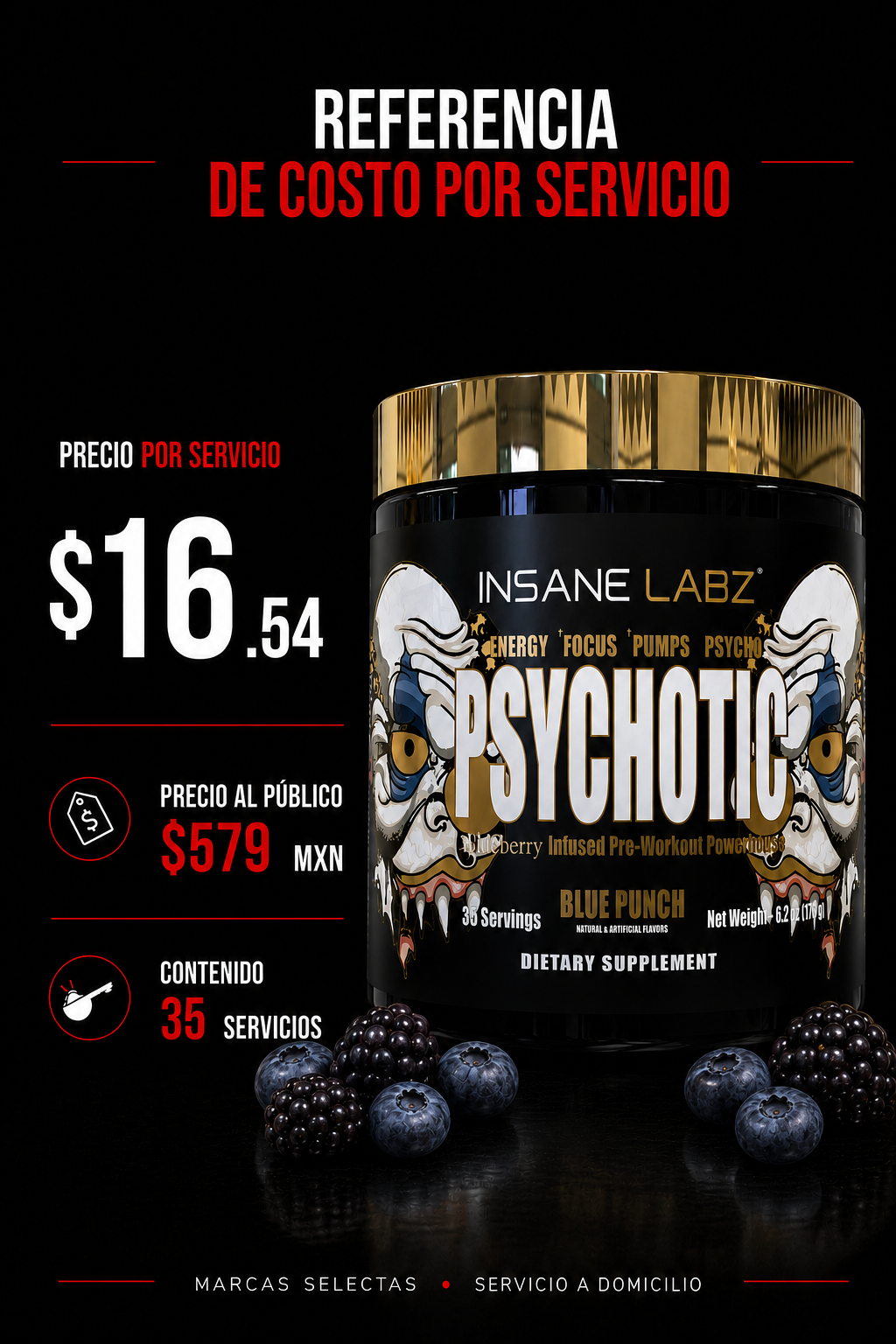 Insane Labz Psychotic Gold Blue Punch