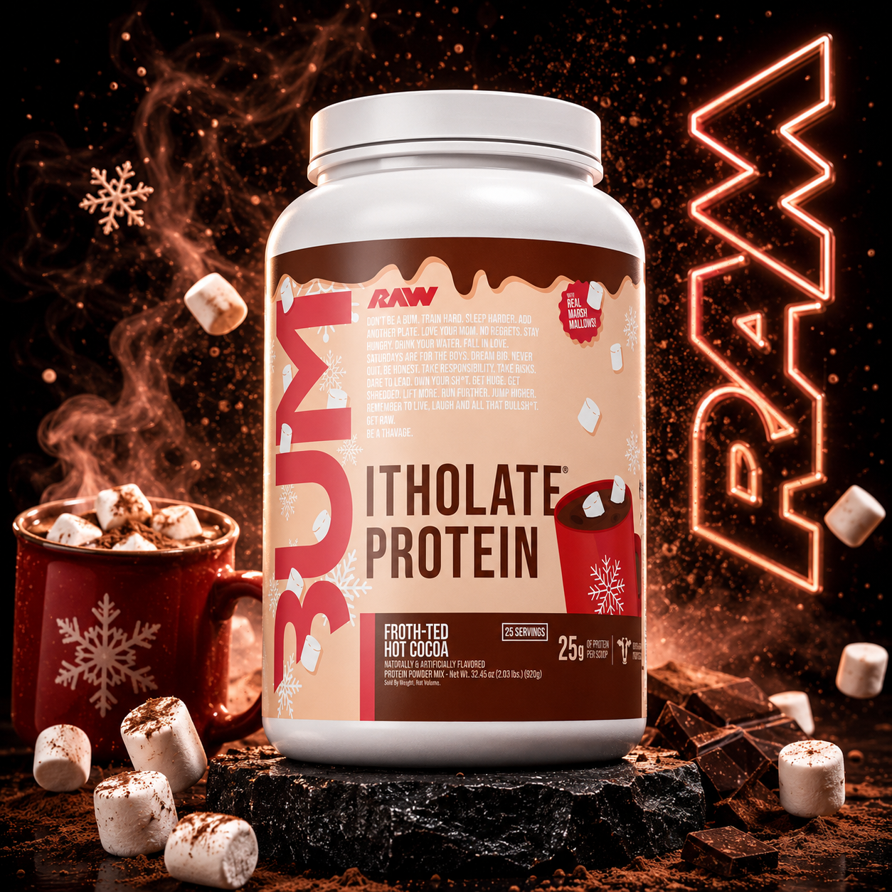 Raw Cbum Itholate Frosted Hot Cocoa 2 Lbs
