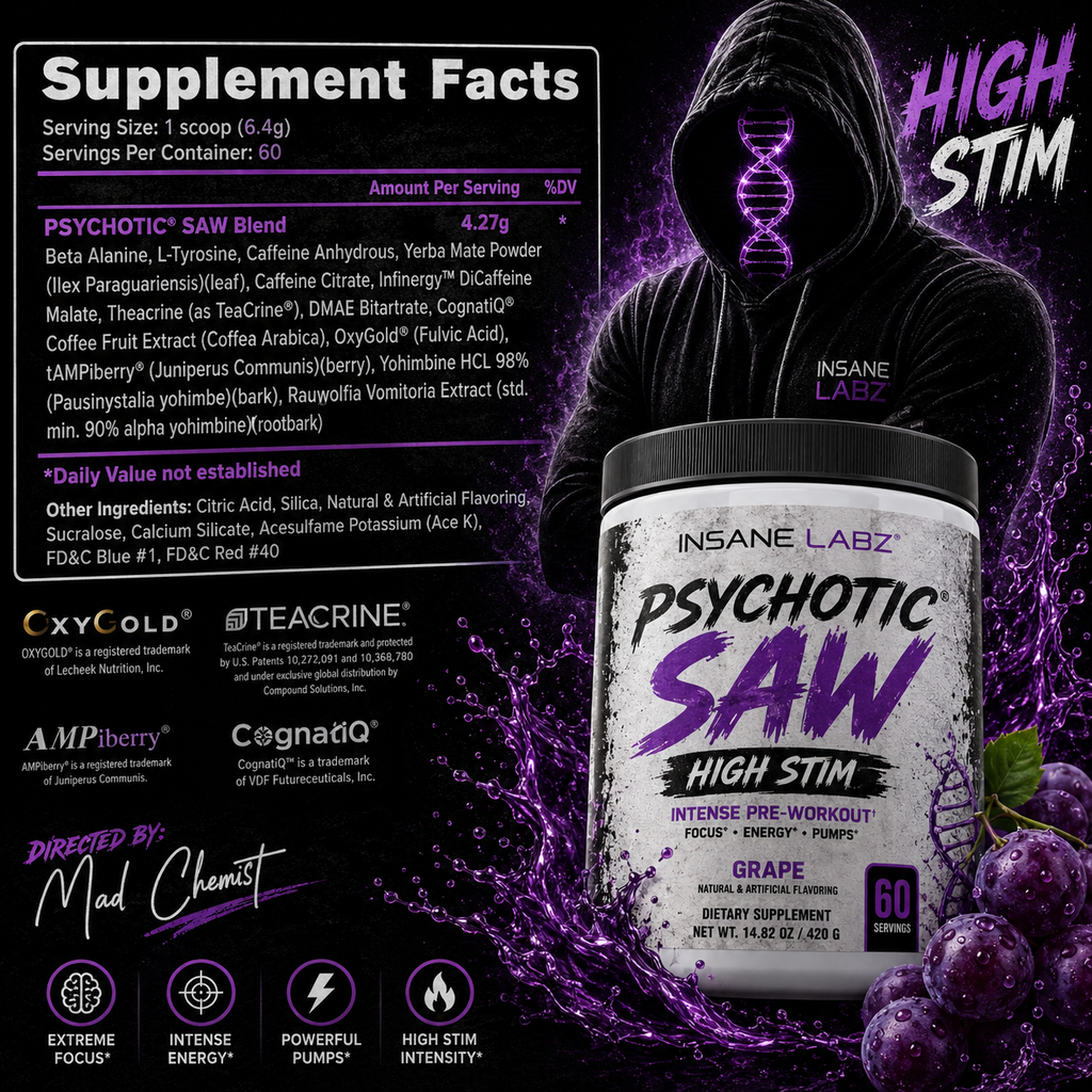 Insane Labz Psychotic Saw Grape 60 Servicios