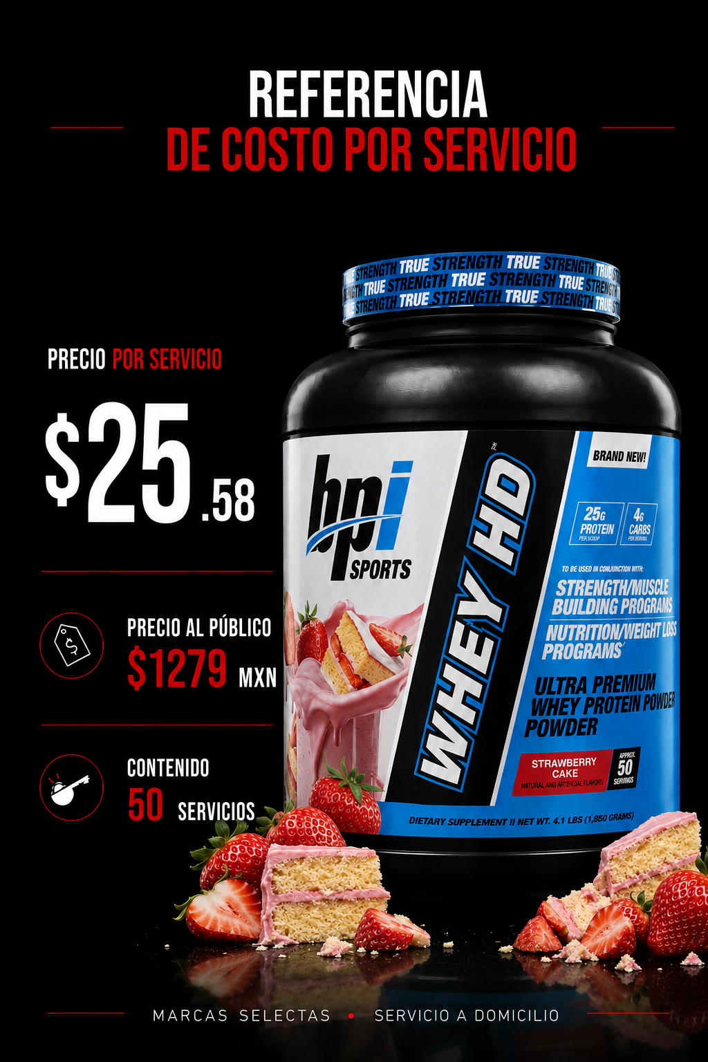Bpi Whey Hd Strawberry Cake 4Lb