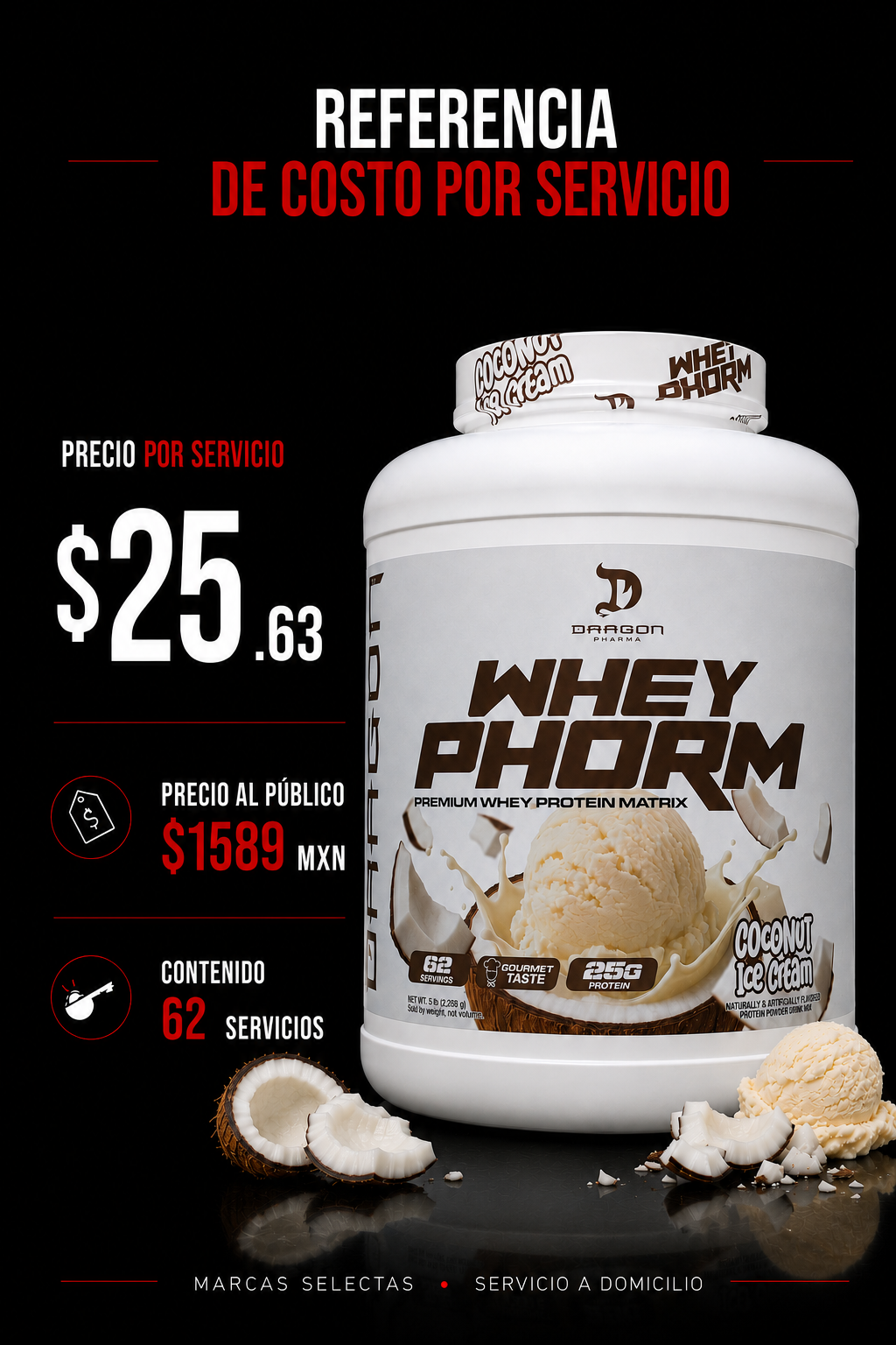 Dragon Pharma Whey Phorm Coconut Ice Cream 5Lb