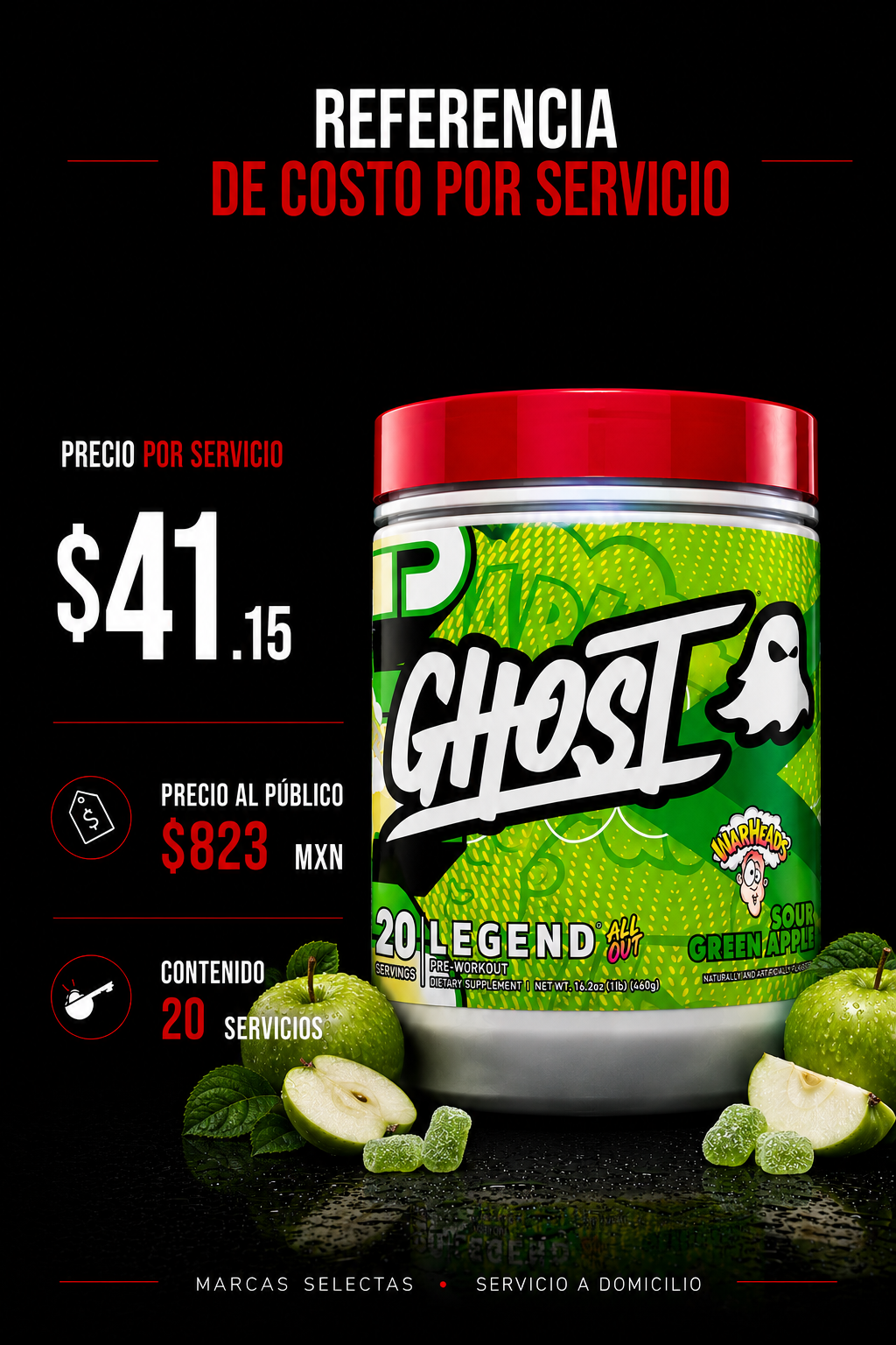 Ghost Legend ALL OUT Green Apple Warheads