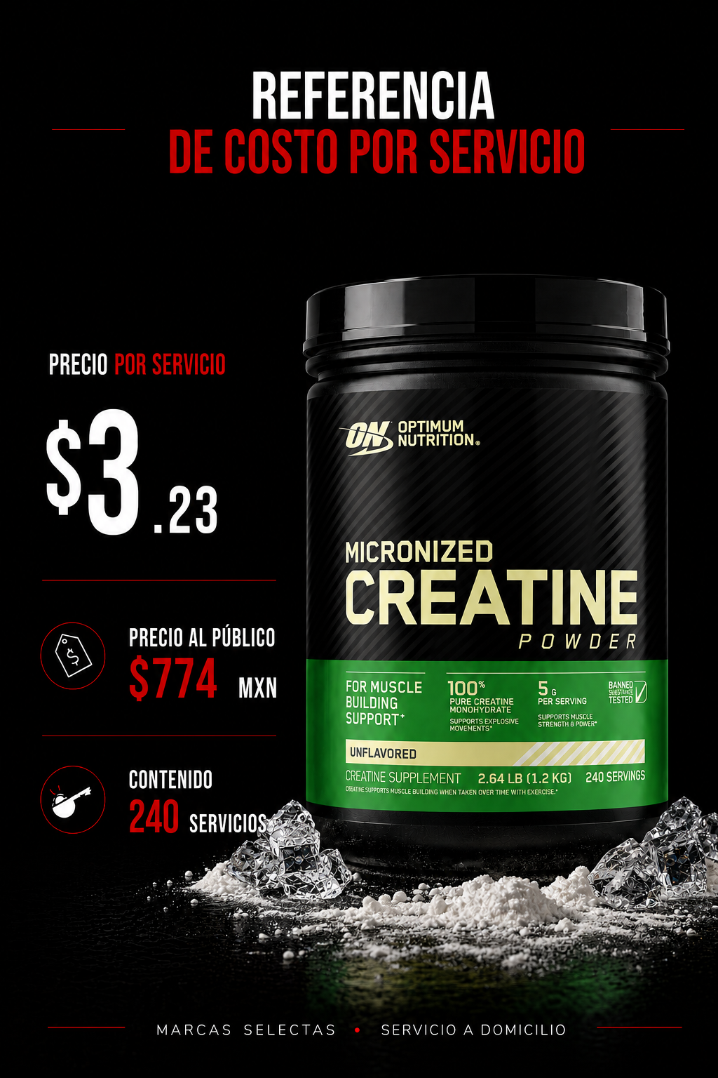 Optimum Nutrition Creatina Micronizada 1.2 Kg