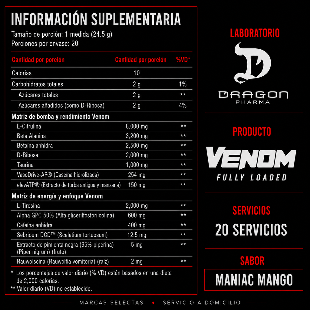 Dragon Pharma Venom Fully Loaded Maniac Mango