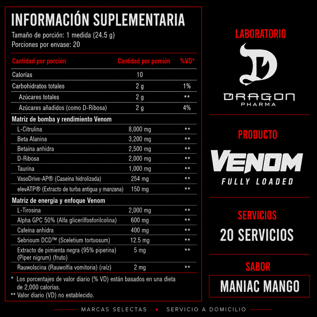 Dragon Pharma Venom Fully Loaded Maniac Mango
