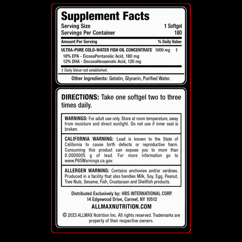 Allmax Omega 3 180 Cápsulas