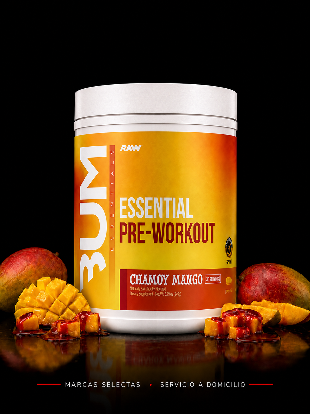 Raw Cbum Essential Prework Chamoy Mango